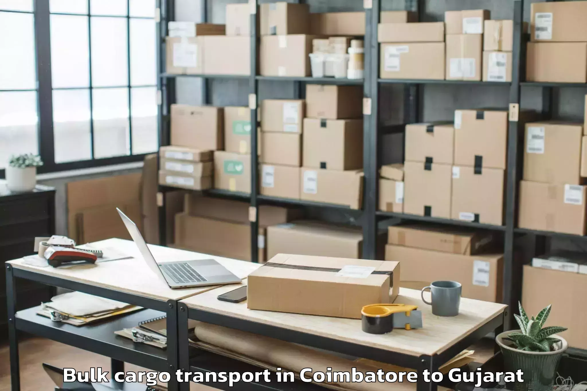 Easy Coimbatore to Vaghodia Bulk Cargo Transport Booking